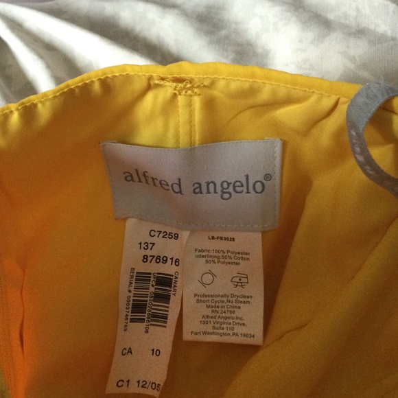 Alfred Angelo Canary Yellow Strapless Mini Dress - Picture 10 of 15